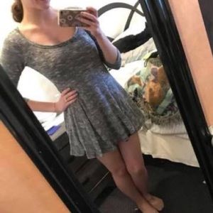 Black and white dress.